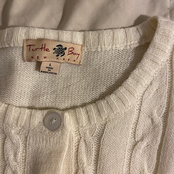 Turtle Bay Button Cable Knit Cardigan Sweater | L - Picture 3 of 3